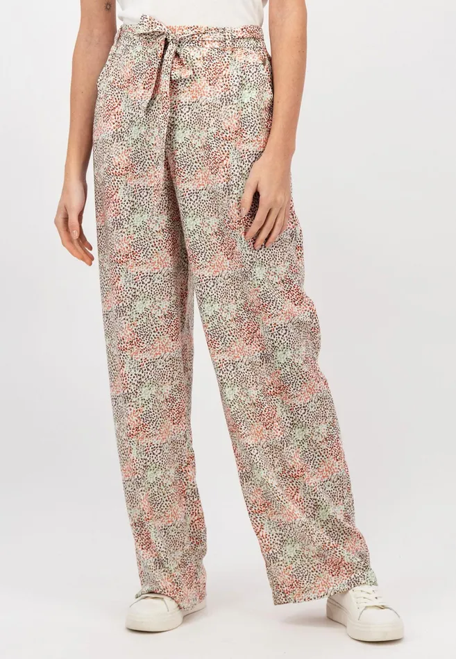 Sale Women FYNCHHATTON Summer Wide Leg Pants With Minimal Print Reed Green