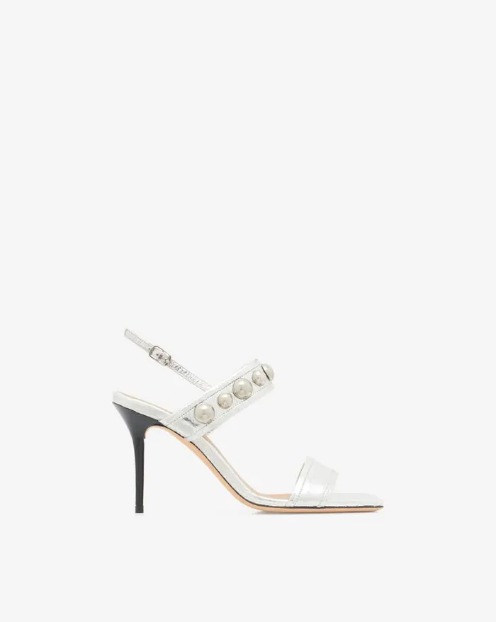 Sandals Women IRO CHLORITE SILVER HIGHHEELED LEATHER SANDALS