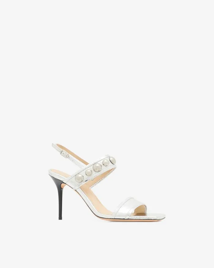 Sandals Women IRO CHLORITE SILVER HIGHHEELED LEATHER SANDALS