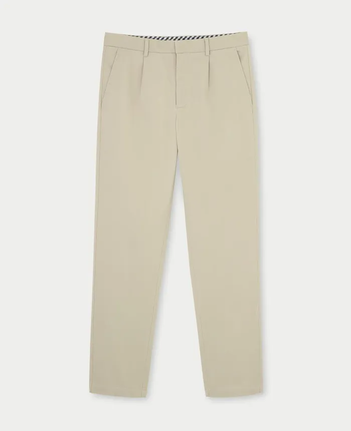 Savile Row Company Beige Stretch Cotton Classic Fit Pleated Chinos Beige Men Chinos And Shorts Savile Row Company Beige Stretch Cotton Classic Fit Pleated Chinos Beige Men Chinos And Shorts