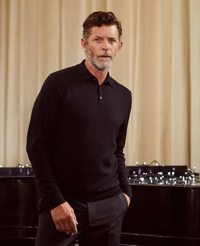 Savile Row Company Black Merino Wool Knitted Polo Shirt Black Men Casual Tops Savile Row Company Black Merino Wool Knitted Polo Shirt Black Men Casual Tops