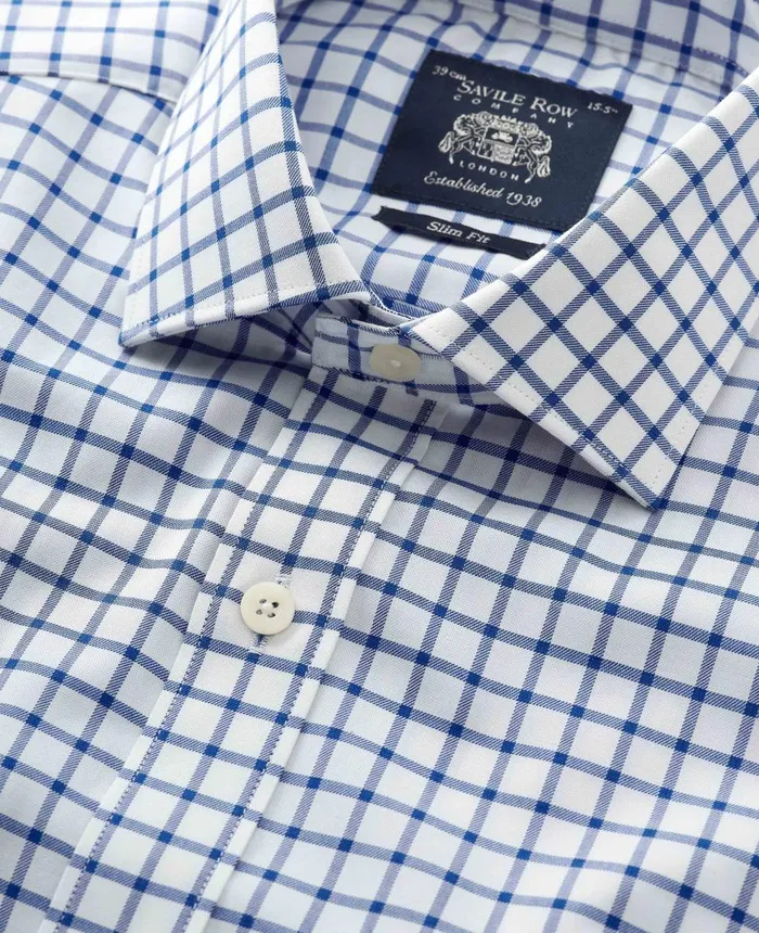 Savile Row Company Blue Window Check Slim Fit Shirt 8211 Single Cuff Blue Check Men Formal Shirts Savile Row Company Blue Window Check Slim Fit Shirt 8211 Single Cuff Blue Check Men Formal Shirts