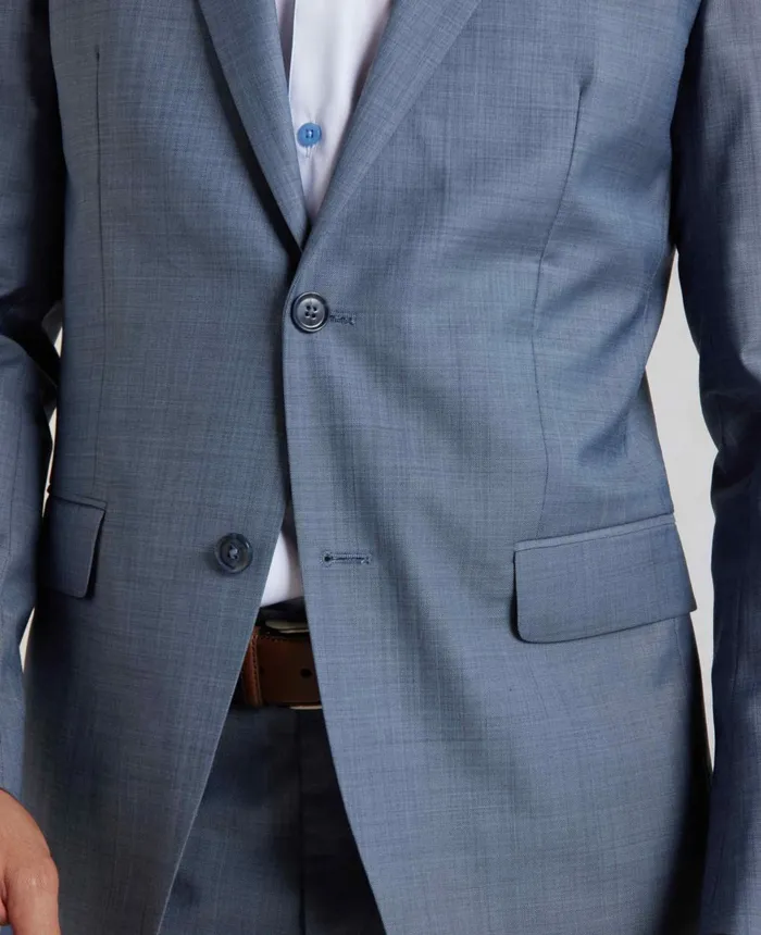 Savile Row Company Denim Navy Wool Blend Tailored Suit Men Tailored Suits