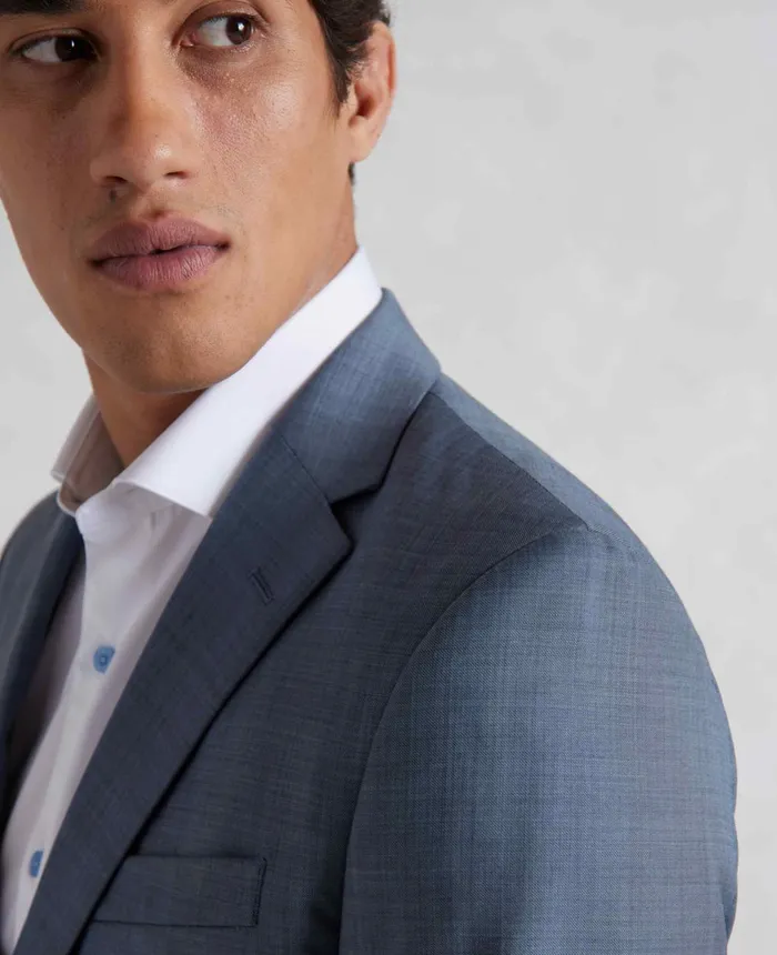 Savile Row Company Denim Navy Wool Blend Tailored Suit Men Tailored Suits