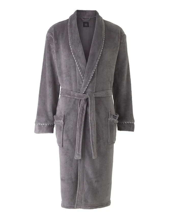 Savile Row Company Grey Fleece Rope Edge Dressing Gown Grey Fleece Men Dressing Gowns and Robes Savile Row Company Grey Fleece Rope Edge Dressing Gown Grey Fleece Men Dressing Gowns and Robes