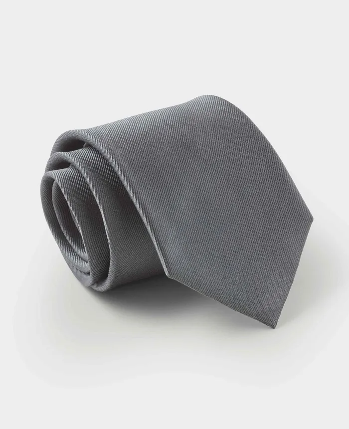Savile Row Company Grey Twill Silk Tie Grey Men Silk Ties