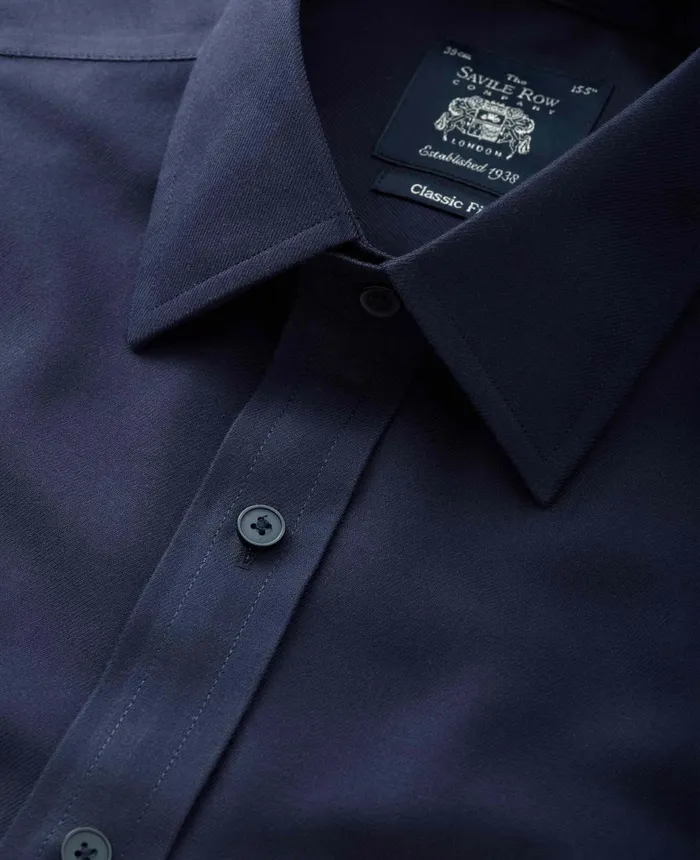 Savile Row Company Navy Fine Twill Classic Fit NonIron Formal Shirt 8211 Single Cuff Navy Men NonIron Shirts Savile Row Company Navy Fine Twill Classic Fit NonIron Formal Shirt 8211 Single Cuff Navy Men NonIron Shirts