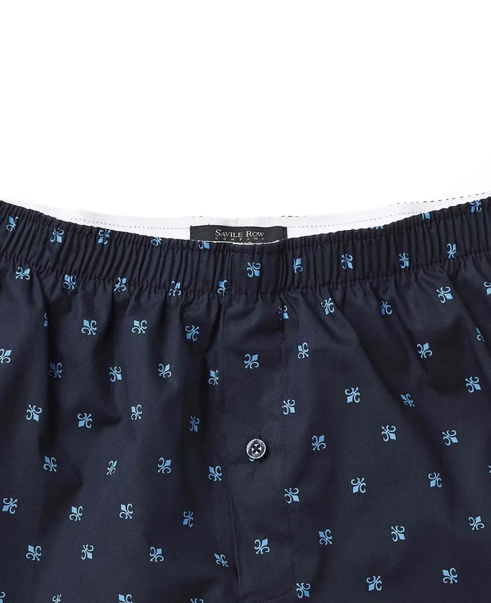 Savile Row Company Navy FleurdeLys Cotton Boxer Shorts Navy Fleur De Lys Men Underwear Savile Row Company Navy FleurdeLys Cotton Boxer Shorts Navy Fleur De Lys Men Underwear