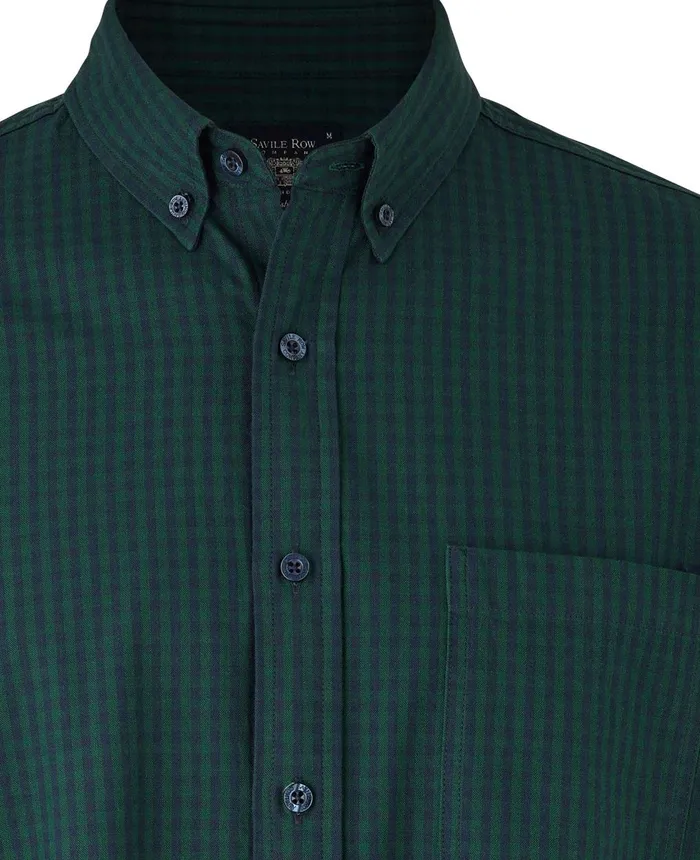 Savile Row Company Navy Green Classic Fit ButtonDown Gingham Shirt Men Casual Shirts Savile Row Company Navy Green Classic Fit ButtonDown Gingham Shirt Men Casual Shirts