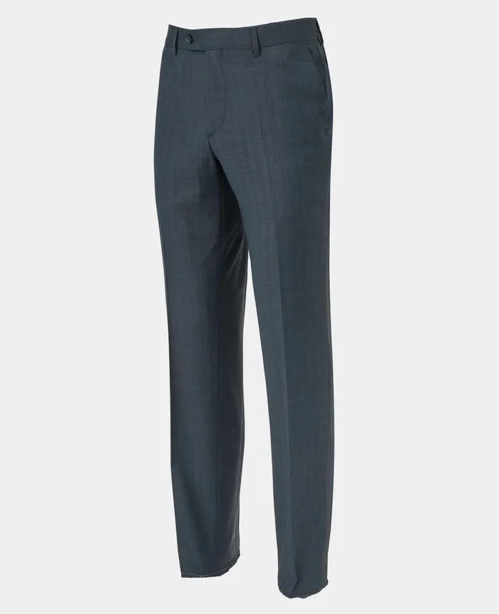 Savile Row Company Navy Herringbone WoolBlend Suit Men Tailored Suits