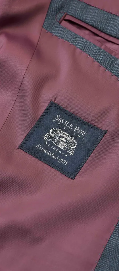 Savile Row Company Navy Herringbone WoolBlend Suit Men Tailored Suits