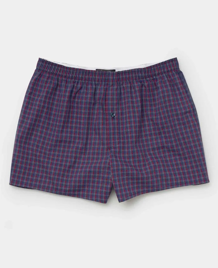 Savile Row Company Navy Red Check Cotton Boxer Shorts Navy Red Check Men Underwear Savile Row Company Navy Red Check Cotton Boxer Shorts Navy Red Check Men Underwear