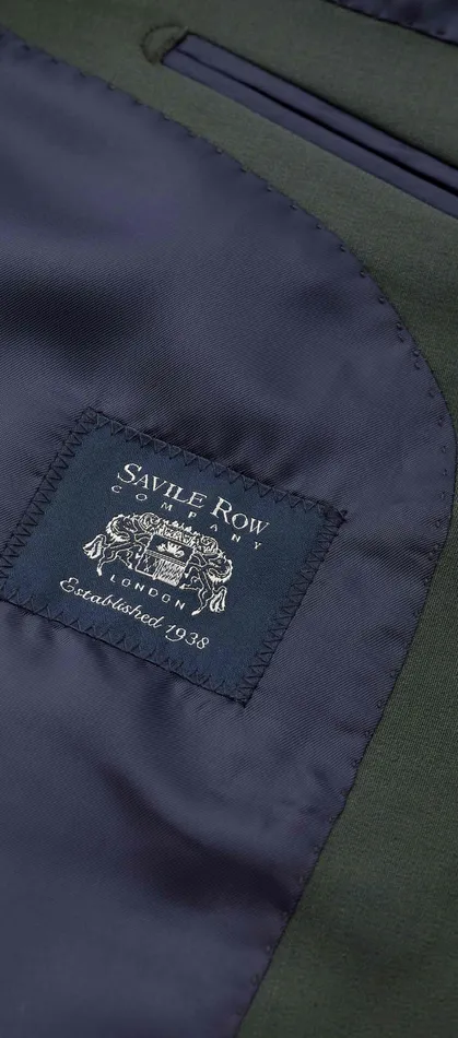 Savile Row Company Olive Green WoolBlend Suit Men Tailored Suits