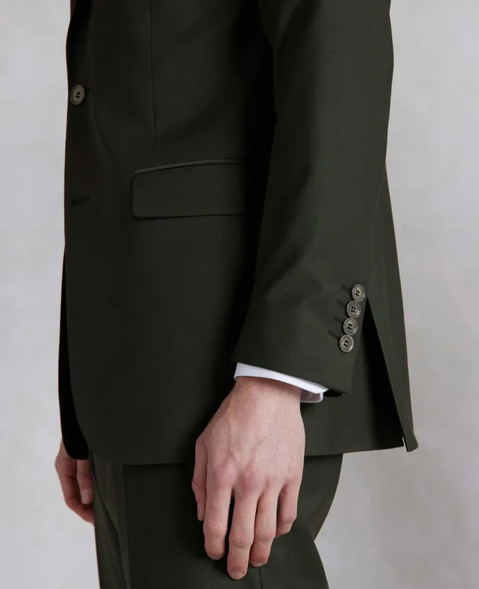 Savile Row Company Olive Green WoolBlend Suit Men Tailored Suits