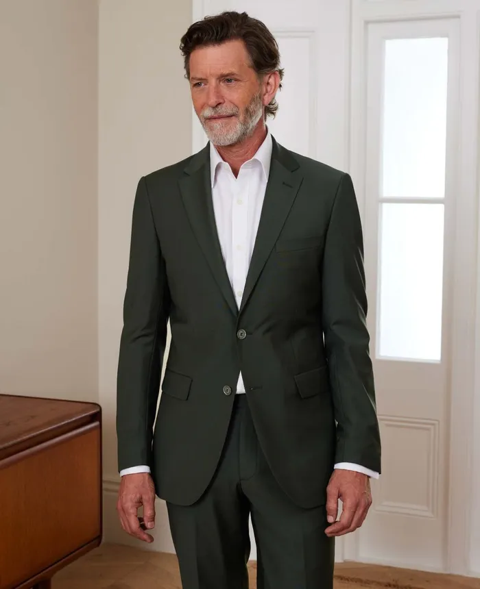 Savile Row Company Olive Green WoolBlend Suit Men Tailored Suits