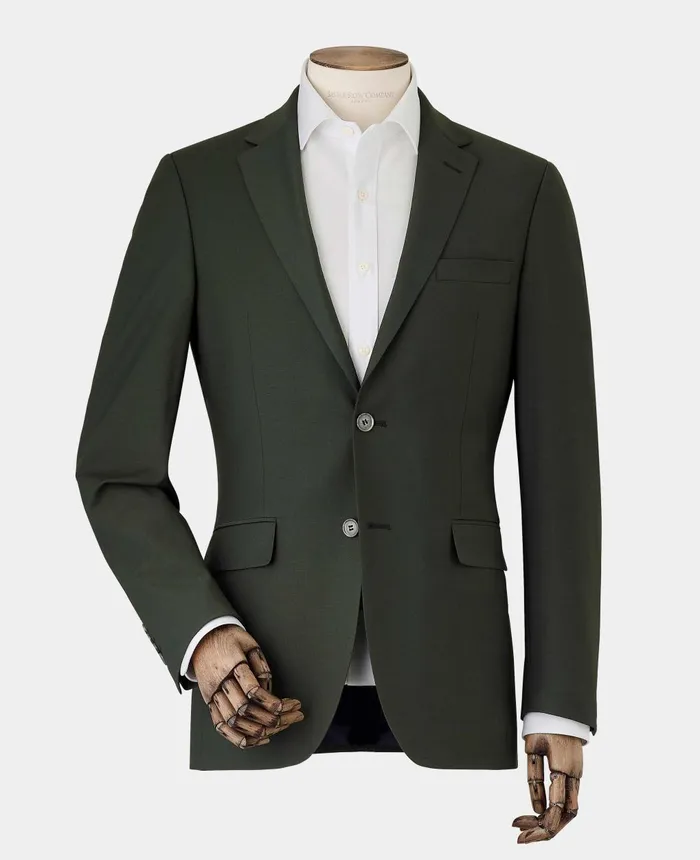 Savile Row Company Olive Green WoolBlend Suit Men Tailored Suits