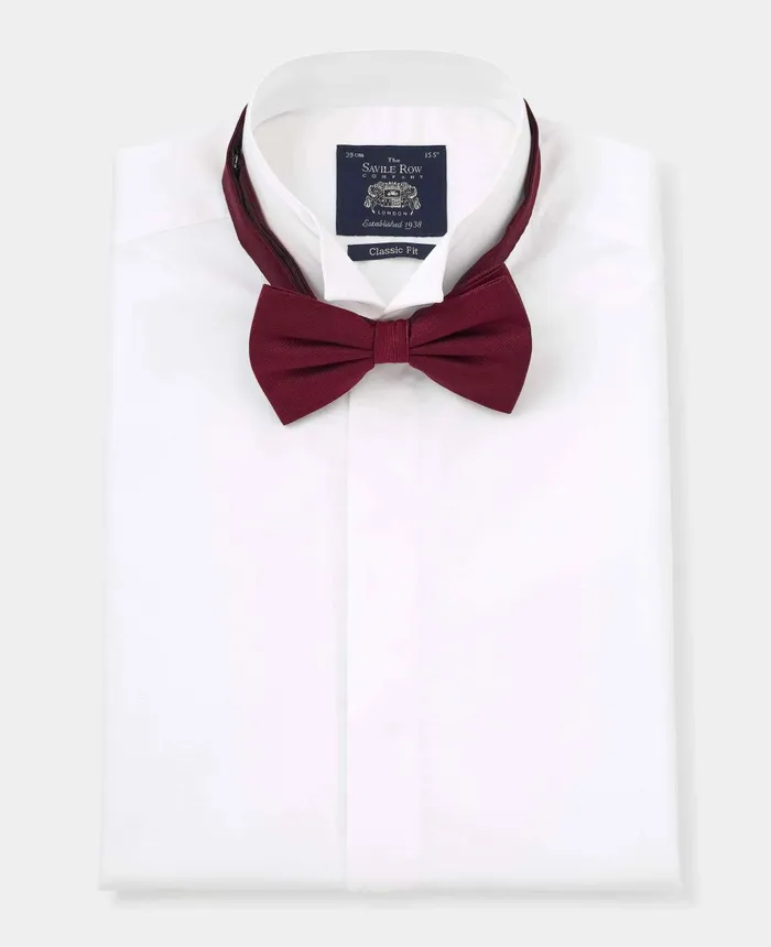 Savile Row Company White Classic Fit Wing Collar Formal Shirt 8211 Double Cuff Men Formal Shirts