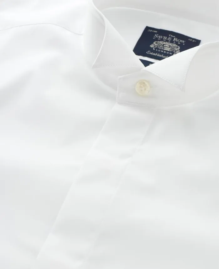Savile Row Company White Wing Collar Slim Fit Dress Formal Shirt 8211 Double Cuff Men Formal Shirts