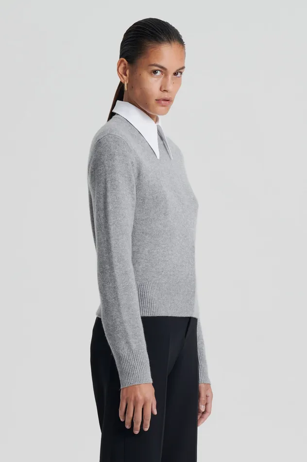 Scanlan Theodore CASHMERE CREW SWEATER GREYMELANGE Women Sweaters Scanlan Theodore CASHMERE CREW SWEATER GREYMELANGE Women Sweaters