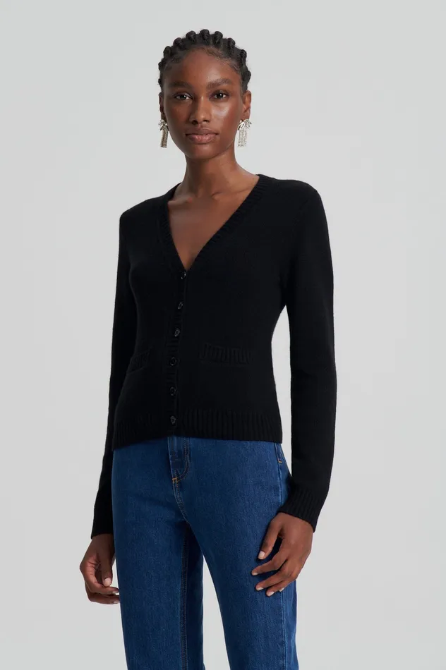 Scanlan Theodore CASHMERE V BLACK Women Knitwear Scanlan Theodore CASHMERE V BLACK Women Knitwear