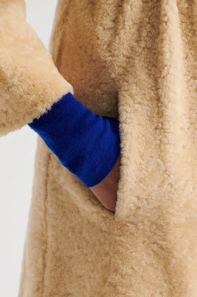 Scanlan Theodore Coats Women COCOON SHEARLING COAT GOLD