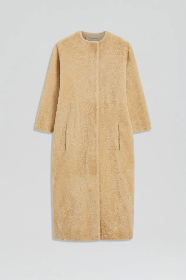 Scanlan Theodore Coats Women COCOON SHEARLING COAT GOLD