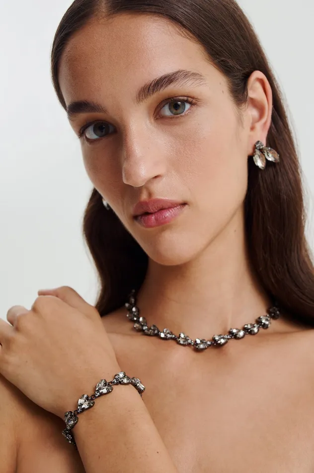 Scanlan Theodore CRYSTAL LEAF BRACELET BLACKDIAMOND Women Jewelry