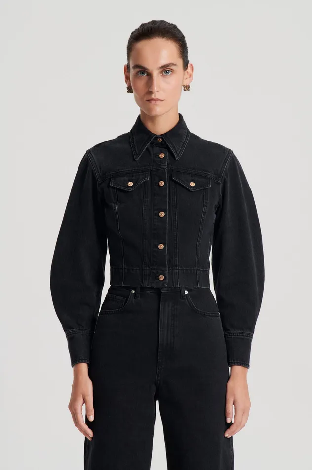 Scanlan Theodore Denim Women DENIM JACKET WASHEDBLACKG Scanlan Theodore Denim Women DENIM JACKET WASHEDBLACKG
