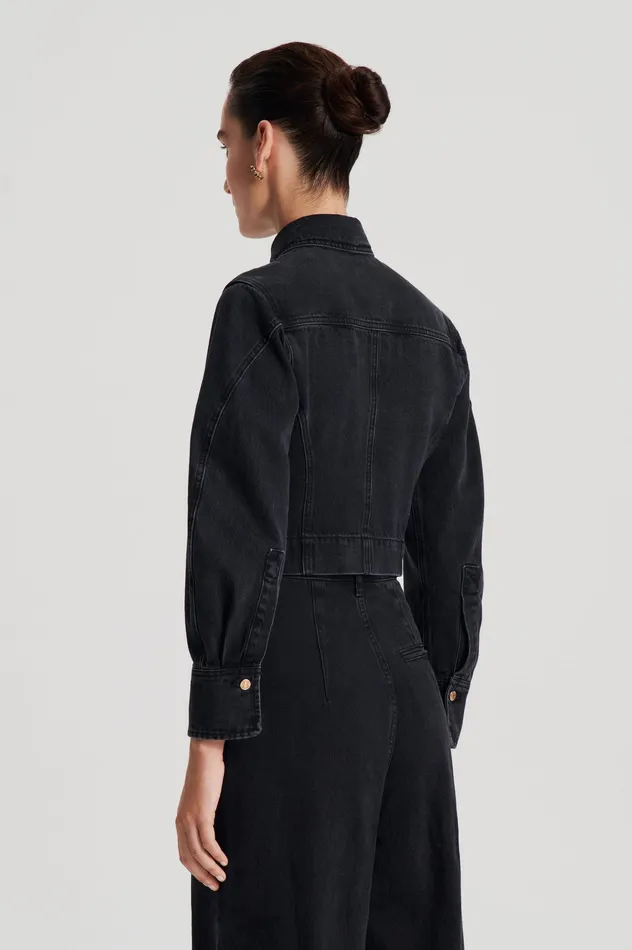 Scanlan Theodore Denim Women DENIM JACKET WASHEDBLACKG Scanlan Theodore Denim Women DENIM JACKET WASHEDBLACKG