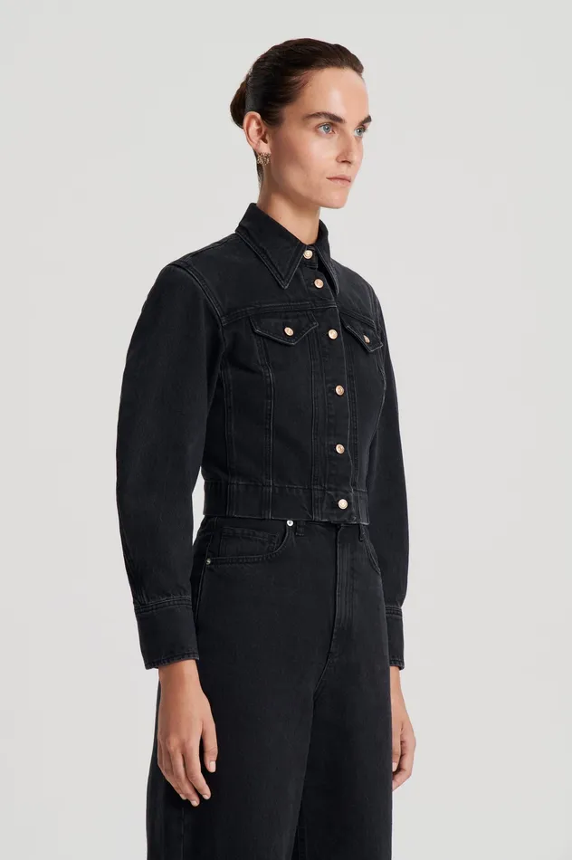 Scanlan Theodore Denim Women DENIM JACKET WASHEDBLACKG Scanlan Theodore Denim Women DENIM JACKET WASHEDBLACKG