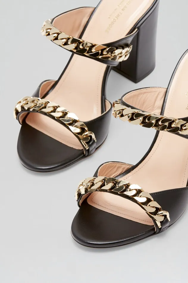 Scanlan Theodore SANDAL WITH CHAINS DETAIL 95 BLACK Women Shoes Scanlan Theodore SANDAL WITH CHAINS DETAIL 95 BLACK Women Shoes