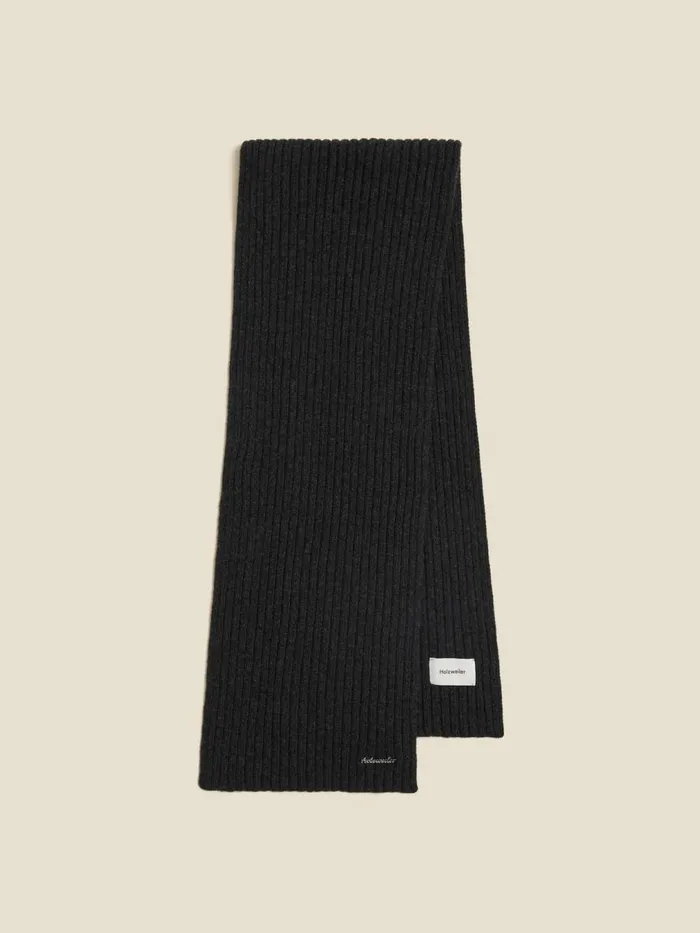 Scarves WomenMen Holzweiler Lambswool Rib Scarf Dk Grey