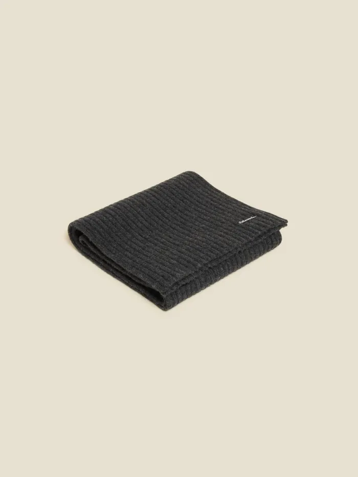 Scarves WomenMen Holzweiler Lambswool Rib Scarf Dk Grey