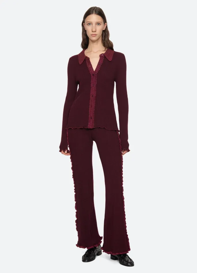 Sea New York Bottoms Clare Pants Burgundy 8211 Women