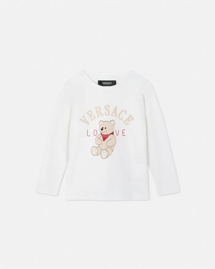 Shirts and Tshirts Kids Versace Love Teddy TShirt Whiteprint