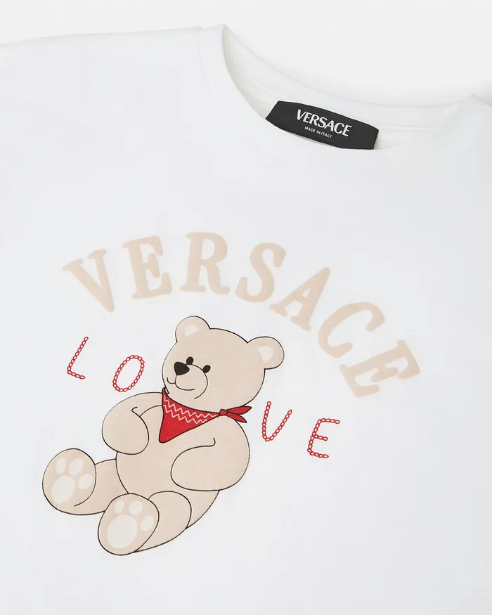 Shirts and Tshirts Kids Versace Love Teddy TShirt Whiteprint