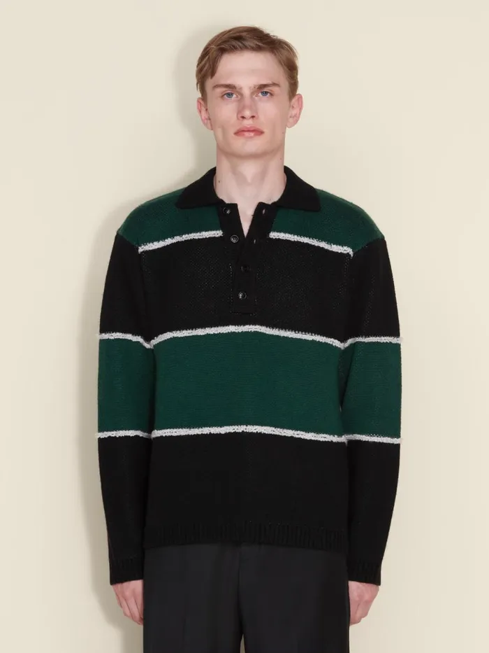 Shirts and Tops Men Holzweiler Clarity Polo LS Black Mix