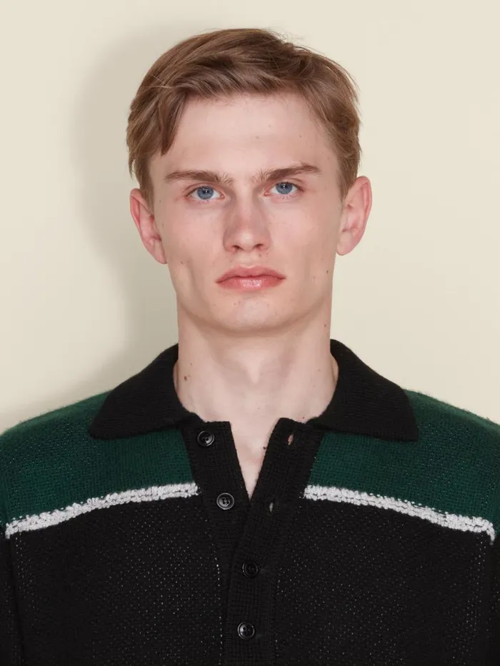 Shirts and Tops Men Holzweiler Clarity Polo LS Black Mix