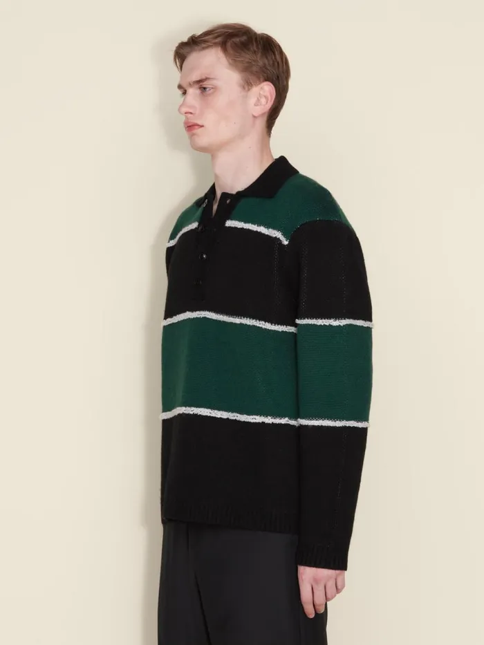 Shirts and Tops Men Holzweiler Clarity Polo LS Black Mix