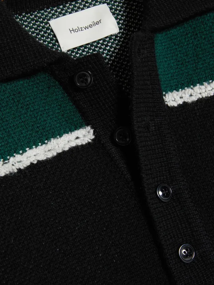 Shirts and Tops Men Holzweiler Clarity Polo LS Black Mix