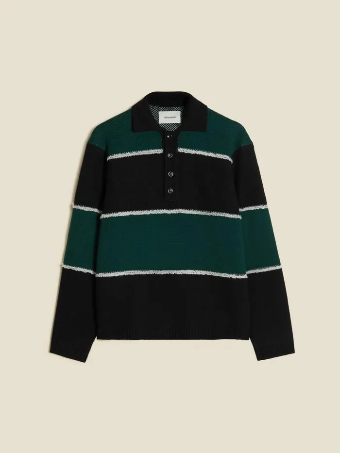 Shirts and Tops Men Holzweiler Clarity Polo LS Black Mix