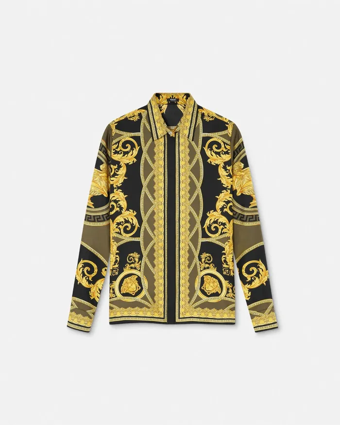 Shirts and Tops Women Versace La Coupe Des Dieux Silk Shirt Black