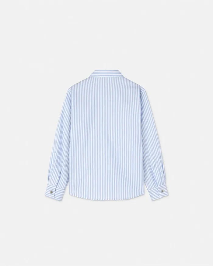 Shirts Kids Versace Oxford Striped Shirt White