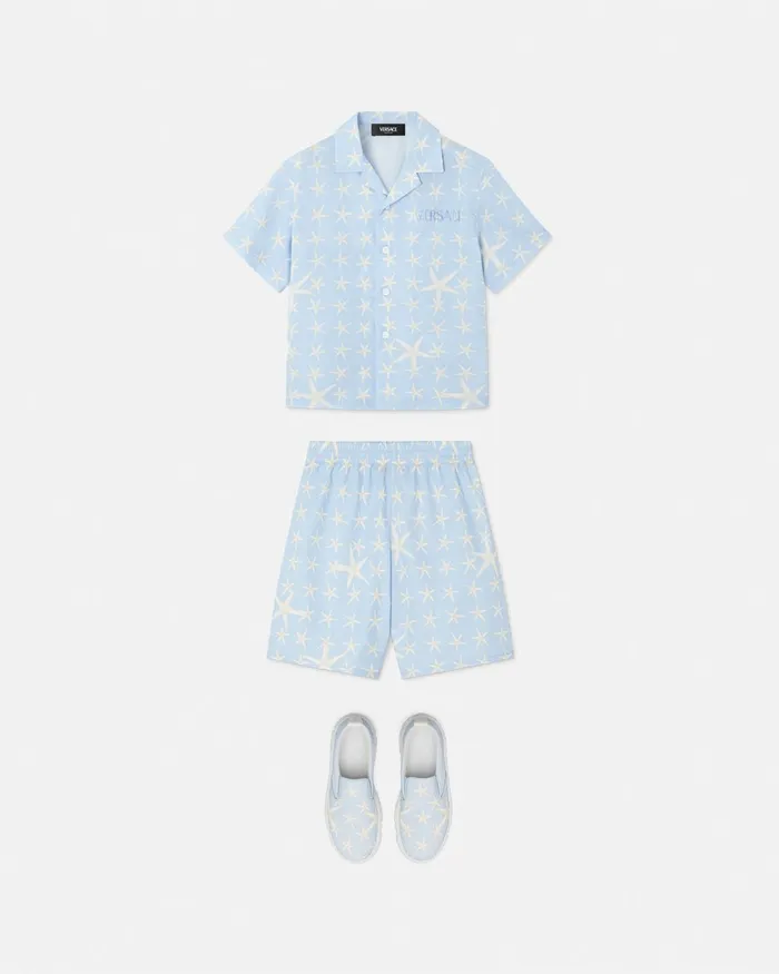 Shirts Kids Versace Stella Marina Shirt Light Blue
