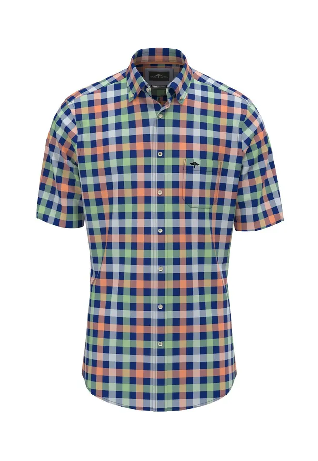 Shirts Men FYNCHHATTON Checked Halk Shirt With Buttondown Collar Strong Bluenavy
