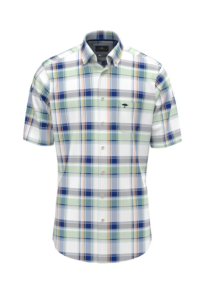 Shirts Men FYNCHHATTON Checked Halk Shirt With Buttondown Collar Strong Bluenavy