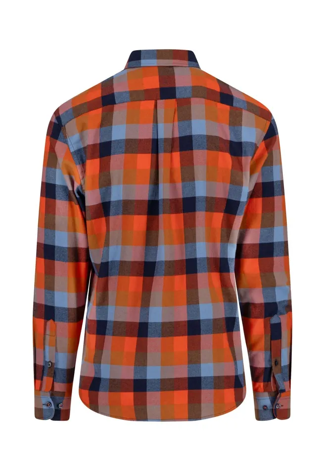 Shirts Men FYNCHHATTON Checkered Flannel Shirt Made Of Cotton Hazelflame