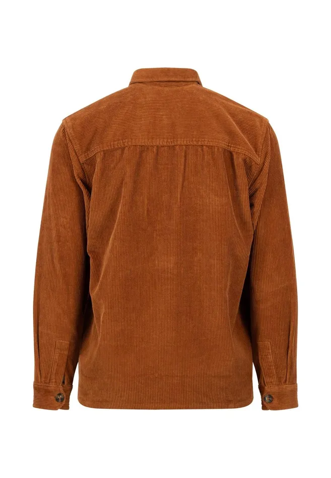 Shirts Men FYNCHHATTON Cord Overhirt With A Kent Collar Hazelcloud Bluenavywinter White