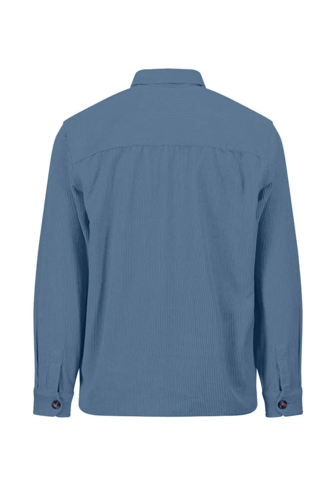 Shirts Men FYNCHHATTON Cord Overhirt With A Kent Collar Hazelcloud Bluenavywinter White