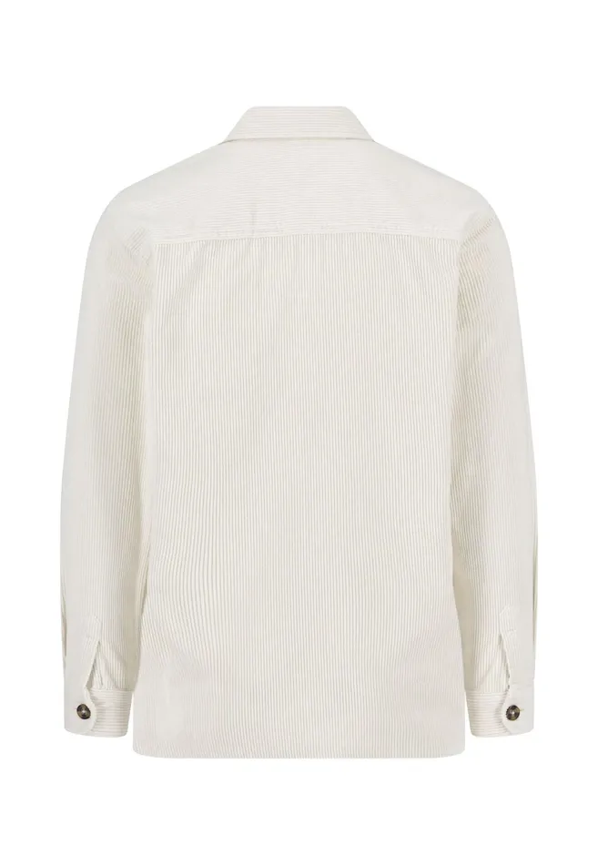 Shirts Men FYNCHHATTON Cord Overhirt With A Kent Collar Hazelcloud Bluenavywinter White